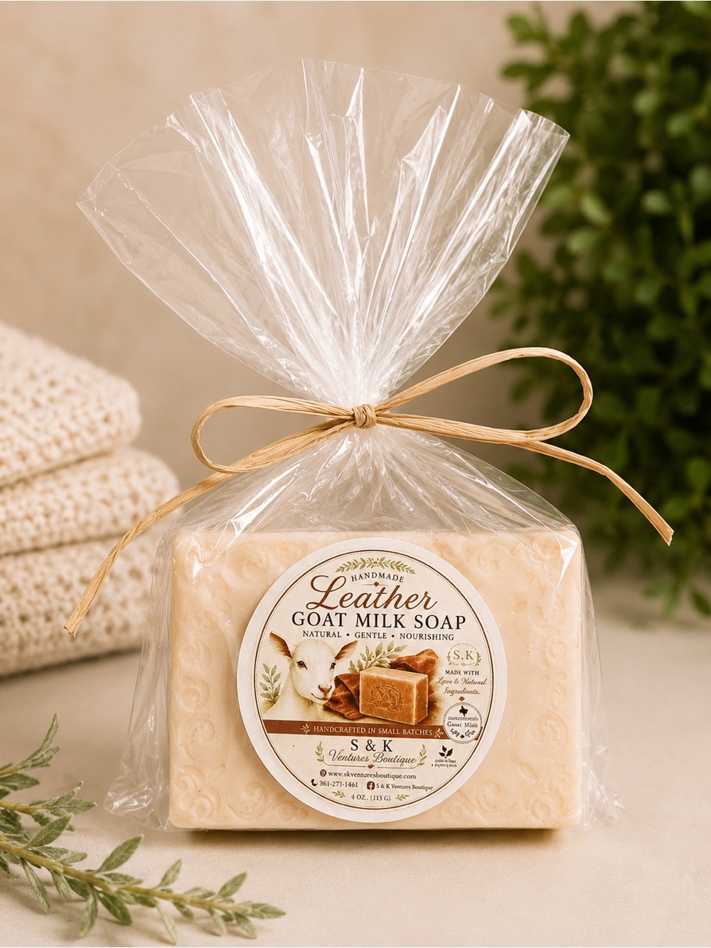 Leather Goat Milk Soap — Cream Bar